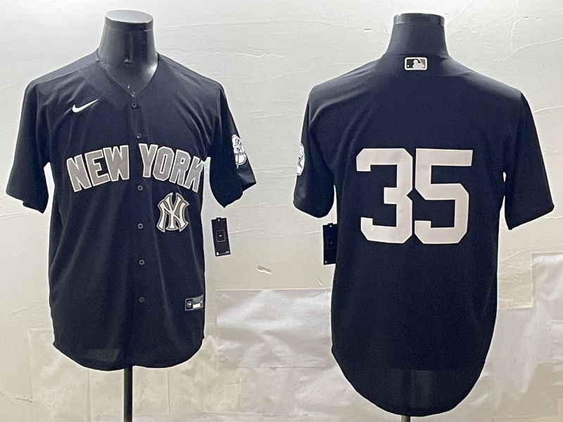Men New York Yankees 35 No Name Black Game 2025 Nike MLB Jersey style 7